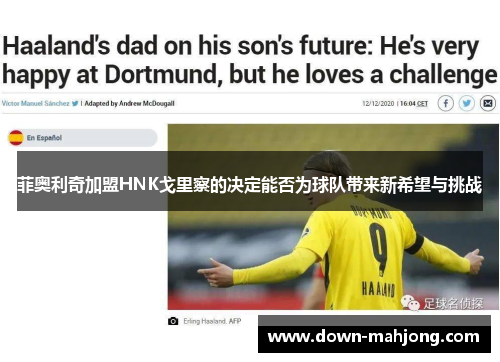 菲奥利奇加盟HNK戈里察的决定能否为球队带来新希望与挑战